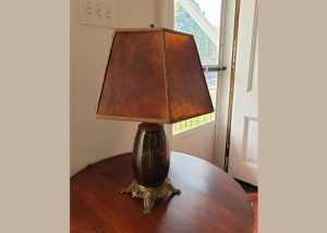 Antique mica shade lamp
