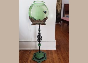 Antique uranium glass fish bowl