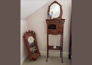 Victorian bed stand and clock
