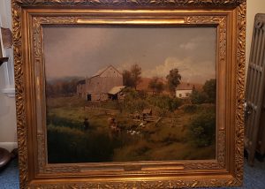 Victorian farm scene painting